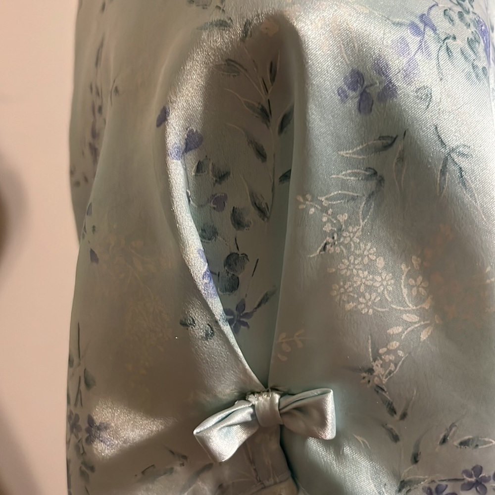 Night gown, sateen aqua design , sz 8 - Picture 4 of 6